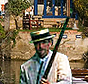 Click on an item of apparel known as a Boater.